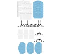 WIIYENA Compatible avec Cecotec Conga 999 X-Treme Robot Aspirateur Kit de pièces de rechange avec brosses latérales, filtres et serpillères