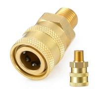 WIIYENA Coupleur à connexion rapide en laiton mâle de 0,6 cm (MNPT) pour nettoyeurs haute pression, haute résistance, 4000 psi, doré