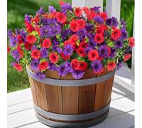 WIIYENA Fleurs artificielles vibrantes : 10 bouquets de gloire du matin en soie et eucalyptus pour décorations de Noël, violet et rouge