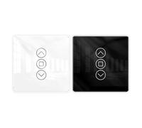 WIIYENA Interrupteur de rideau intelligent avec télécommande RF433 et commande vocale pour Alexa, verre incurvé 2,5D, charge 600 W, blanc ou noir, 86 x 86 mm