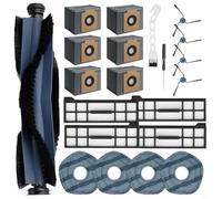 WIIYENA Kit d'accessoires de rechange pour aspirateur Eufy X10 PRO avec 1 brosse à rouleau, 6 sacs à poussière, 4 brosses latérales, 4 filtres, 4 chiffons de nettoyage (21 ensembles de 1 lot)