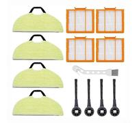 WIIYENA Kit d'accessoires de rechange pour aspirateur Shark RV2410WD/RV2610WD/RV2610WA AI pour aspirateur robot Ultra 2 en 1, 4 filtres, 4 chiffons de balai, 4 brosses latérales, 1 petite brosse