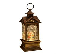 WIIYENA Lanterne boule à neige de Noël, lanterne à vent de Noël vintage, boîte à musique, veilleuse, lampe à bougie, décoration de Noël pour les vacances, décoration d'intérieur (bonhomme de neige