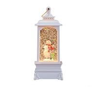 WIIYENA Lanterne de Noël boule à neige musicale festive de Noël veilleuse décorative pour la maison, le jardin, décoration de la maison saisonnière (blanc)