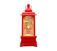 WIIYENA Lanterne de Noël boule à neige musicale festive de Noël veilleuse décorative pour la maison, le jardin, décoration festive de la maison (rouge)