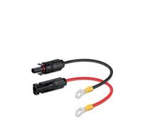 WIIYENA Lot de 2 rallonges de câble de connecteur solaire PV étanches avec indice 10 AWG 30 A, pour connexion du panneau solaire à la borne de batterie, rouge et noir, 30 cm/50 cm/100 cm