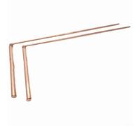 WIIYENA Lot de 2 tiges de radiesthésie en cuivre, 99,9 % de cuivre pour eau, outils de recherche, trésor (tête unique - perle plate)
