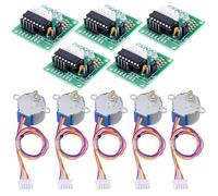 WIIYENA Lot de 5 moteurs pas à pas à engrenage 4 phases 5 V avec carte pilote ULN2003 pour Arduino, modèle 28BYJ-48