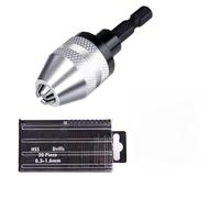 WIIYENA Mini mandrin de perceuse sans clé 0,3 à 3,6 mm auto-serrant les forets électriques outils de fixation à tige hexagonale de 6,35 mm, convertisseur à changement rapide, 21 pièces