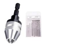 WIIYENA Mini mandrin de perceuse sans clé 0,3 à 3,6 mm, forets électriques auto-serrants, outils de fixation, tige hexagonale de 6,3 mm, convertisseur à changement rapide, 11 pièces