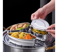 WIIYENA Panier vapeur empilable en forme d'éventail en acier inoxydable, cuiseur vapeur à plusieurs niveaux pour riz, légumes et œufs