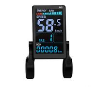 WIIYENA Panneau d'affichage LCD-M5 pour vélo électrique 24 V-72 V avec connecteur étanche à 5 broches compatible avec contrôleur, noir