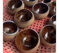 WIIYENA Petite bougie en noix de coco pour bougies d'aromathérapie, coquille de noix de coco naturelle, bol rond ou assiette de fruits secs