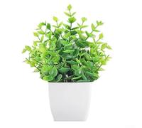 WIIYENA Plante artificielle en pot d'eucalyptus lavande verte pour décoration de la maison, bonsaï artificiel, 18 x 10 x 10 cm, plastique, vert
