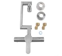 WIIYENA Robinet mitigeur rotatif pliable en acier inoxydable avec pivot à 360 °, deux modes d'eau chaude et froide, robinet mural pour évier de cuisine ou de salle de bain, finition argentée