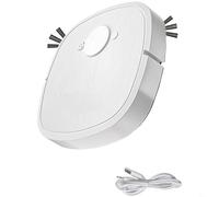 WIIYENA Robot aspirateur compact rechargeable par USB avec balai à franges et puissance d'aspiration de 1200 Pa, blanc (F)