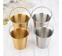 WIIYENA Seau à glace portable en acier inoxydable avec poignées 1800 ml/1000 ml/700 ml