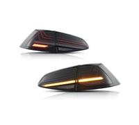 WIJHJET Feux Arrière Verre Paire De Feux Arrière Voiture Pour VW Pour Golf 7 .5 Pour Mk7. 2013 2014 2015 2016-2020 LED Frein Eau Qui Coule Scintillement(Laser Smoked 2PCs)