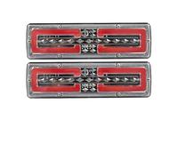 WIJHJET Feux Arrières 2 Pièces Feux De Chargement Arrière 12V 24V Remorque Feu Arrière Camion Phares Arrière Tracteur Feu Arrière Clignotant Dynamique Frein Lampe De Recul Feu Stop Arrière(12V)