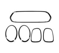 WIJHJET Feux Arrières 5 Pièces Noir Brillant Phare Feu Arrière Calandre Surround Capots Bordure Remplacement Pour Mini F55 F56 F57 Pour Un Pour Cooper S JCW 2014 + Feu Stop Arrière