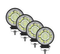 WIJHJET Phares Avant Barre Feux Travail 4 Pouces Projecteur Tout-terrain 12 V 24 V Pour Jeep Camion Voiture Tracteur SUV ATV Phares LED(4piece round 99W)