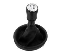 WIJHJET Pommeau Levier Vitesse 6 Vitesses En Cuir Pour VW Transporter T5 2003 2004 2005 2006 2007 2008 2009 2010 Pommeau Levier Vitesse Voiture(Silver 6 Speed)