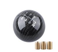WIJHJET Pommeau Levier Vitesse Circulaire Universel En Fibre Carbone Pour Voiture Forme Boule Ronde AT MT Noir Pommeau Levier Vitesse Voiture(6-Speed)
