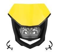 WIJHJET Pour CRF Pour Suzuki KLX150 WR450 Motocross Universel Moto Phare Lampe Halogène Accessoires Phare Avant Moto(Yellow Black)