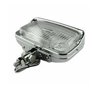 WIJHJET Pour Softail Pour Dyna Pour Suzuki Moto H3 Phare Carré Avec Support Inférieur Universel Phare Avant Moto(Chrome Clear Lens)