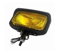WIJHJET Pour Softail Pour Dyna Pour Suzuki Moto H3 Phare Carré Avec Support Inférieur Universel Phare Avant Moto(Black Amber Lens)