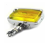 WIJHJET Pour Softail Pour Dyna Pour Suzuki Moto H3 Phare Carré Avec Support Inférieur Universel Phare Avant Moto(Chrome Amber Lens)