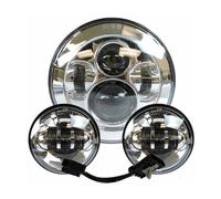 WIJHJET Pour Touring Pour Electra Pour Glide 7" Projecteur LED Phare Moto + 4 1/2 Feux De Croisement Antibrouillard Pièces Support 7 Pouces Phare Avant Moto(7inch and 4.5 inch C)