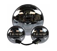 WIJHJET Pour Touring Pour Electra Pour Glide 7" Projecteur LED Phare Moto + 4 1/2 Feux De Croisement Antibrouillard Pièces Support 7 Pouces Phare Avant Moto(7inch and 4.5 inch B)