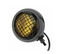 WIJHJET Pour Tri XS650 Pour Bobber Pour Chopper Moto Phare Avec Grille De Protection Universel 4,5" Lampe Scellée Ampoule Phare Avant Moto(Black Amber)