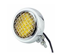 WIJHJET Pour Tri XS650 Pour Bobber Pour Chopper Moto Phare Avec Grille De Protection Universel 4,5" Lampe Scellée Ampoule Phare Avant Moto(Chrome Amber)