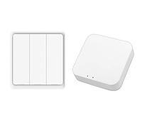 WIJIN Zigbee Hub et Ensemble de commutateurs de scène Zigbee, commutateur de Panneau sans Fil avec commutateur à 3 Gangs, passerelle Zigbee Fonctionne avec Les appareils Zigbee