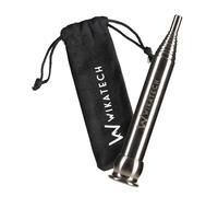 WIKA Tube à Soufflet télescopique en Acier Inoxydable avec Embout buccal Tube à Bulles pour extérieur, Survie, Gadget de Camping, Barbecue, Allume-feu Facile à Faire sans Plastique, Sac en Coton