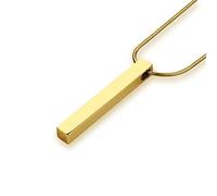 Wikavanli Collier de couple en acier inoxydable pour homme et femme, pendentif barre assorti, chaîne serpent de 55,9 cm, unisexe, Acier inoxydable, acier inoxydable