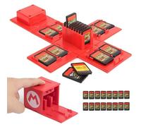 WIKEA Étui pour Carte mémoire Nintendo Switch, Porte-Carte de Jeu vidéo avec 16 emplacements pour Cartes de Jeu (Mario Rouge)