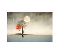 WIKEO Abstrait Tableau Boho Paysages naturels de coucher de soleil Nordique Moderne MinimalisteDecoration Murale Chambre Salle De Bain Cuisine Bureau affiches(Grey)-40x60cm Sans cadre