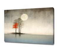 WIKEO Abstrait Tableau Boho Paysages naturels de coucher de soleil Nordique Moderne MinimalisteDecoration Murale Chambre Salle De Bain Cuisine Bureau affiches(Grey)-30x40cm Encadrée