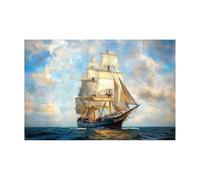 WIKEO Abstrait Tableau Boho Peinture de paysages océaniques Nordique Moderne MinimalisteDecoration Murale Chambre Salle De Bain Cuisine Bureau affiches(Bleu)-70x100cm Sans cadre