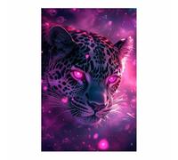 WIKEO Animal Peinture Murale d'art l'image Affiche Fun Canapé Léopard imprimée sur Toile Photos d'œuvres d'art pour Le Bureau à Domicile Décoration Moderne(Vert 5)-60x90cm Sans cadre