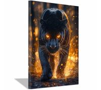 WIKEO Animal Peinture Murale d'art l'image Images modernes de léopards imprimée sur Toile Photos d'œuvres d'art pour Le Bureau à Domicile Décoration Moderne(Rouge 5)-30x40cm Encadrée