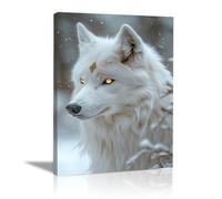 WIKEO Animal Peinture Murale d'art l'image Œuvres d’art de la faune sauvage salon Impression sur toile - Décoration murale - Afrique lac nature paysage coucher(blanc)-70x100cm Encadrée