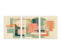 WIKEO Lot de 3 posters Abstrait Tableau Boho Formes géométriques irrégulières Nordique Moderne MinimalisteDecoration Murale Chambre Salle De Bain Cuisine Bureau affiches(vert)-30x50cmx3 Sans cadre