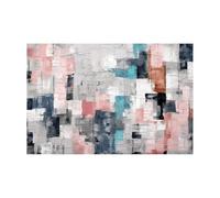 WIKEO Moderne Abstrait Impression sur Toile Tableau Affiche minimaliste graffiti Adolescent Salon décoration pour chambre à coucher bureau, images minimalistes(Rose)-50x70cm Sans cadre