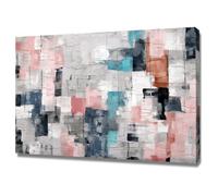 WIKEO Moderne Abstrait Impression sur Toile Tableau Affiche minimaliste graffiti Adolescent Salon décoration pour chambre à coucher bureau, images minimalistes(Rose)-80x120cm Encadrée