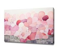 WIKEO Moderne Abstrait Impression sur Toile Tableau Motif simple coloré Adolescent Salon décoration pour chambre à coucher bureau, images minimalistes(Rose)-70x100cm Encadrée