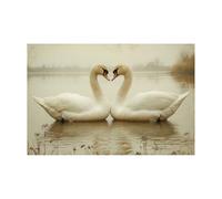 WIKEO Moderne Abstrait Impression sur Toile Tableau Paysages naturels d’animaux Decoration Murale Deco Salon Chambre Cuisine Horizontal Tableaux Muraux(Blanc)-70x100cm Sans cadre